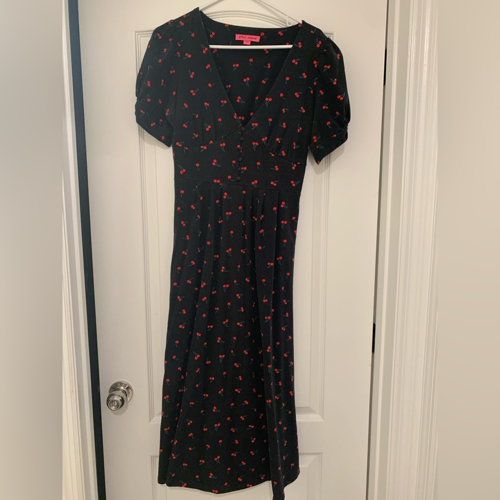 Betsey Johnson Dress cherry design Large